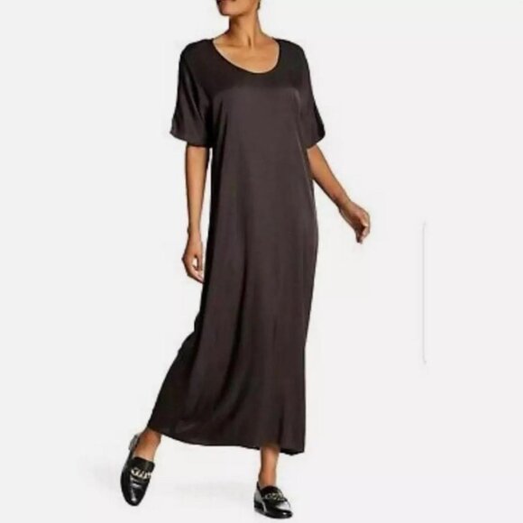 James Perse size 1 Contemporary Silky silver‎ gray maxi Column caftan dress - Picture 1 of 12